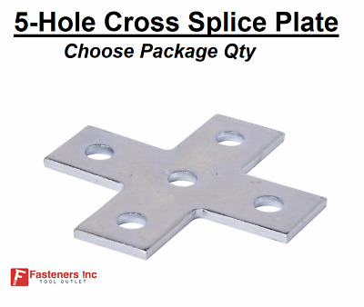 5-Hole Flat Cross Splice Plate Cross Fitting For Unistrut Channel #4628 P1028 • 27.99$