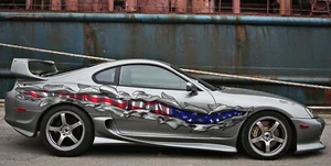 3D Ripped Metal US Flag Car Decal, US Flag Ripped Metal Car Graphics - Picture 1 of 10