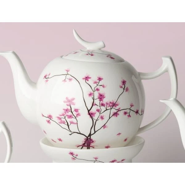 Teekanne CHERRY BLOSSOM mit Kirschblüten 400ml weiß rosa Porzellan TeaLogic - Bild 1 von 1