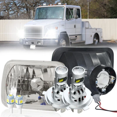 Par de faros LED de haz alto/bajo para Freightliner FL50 FL60 FL70 FL80 5x7" 7x6"" Foto 1 de 4