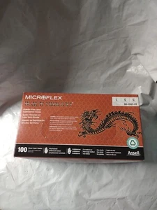*100-Gloves Microflex Black Dragon PF Examination Latex BD-1003-PF, Size Large - Picture 1 of 14
