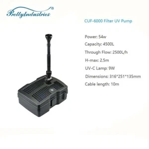 All in one Pump + filter + UVC + Fountain Ponds 2500LPH 9W UV Clarifier Media - Picture 1 of 9