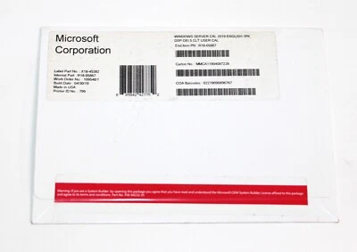Windows Server CAL 2019, R18-05867 MICROSOFT SERVER 2019 5 USER CAL LICENSE - Image 1 of 4