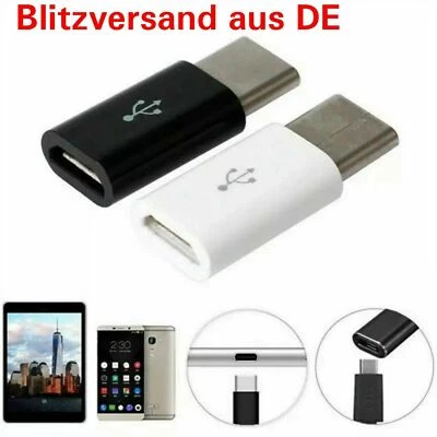 Adapter Micro USB auf USB C Typ-C Stecker wandelt USB  Typ B zu USB 3.1 Typ C - Bild 1 von 4