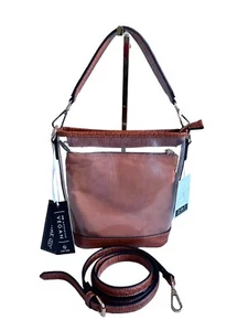 La Terre 2-in-1 Umhängetasche Tasche Kunstleder Kroko-Prägung braun vegan - Bild 1 von 10