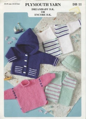 Plymouth Knitting Pattern DB11 Dreambaby DK Simple Garter Stitch Classics - Baby - Image 1 of 2