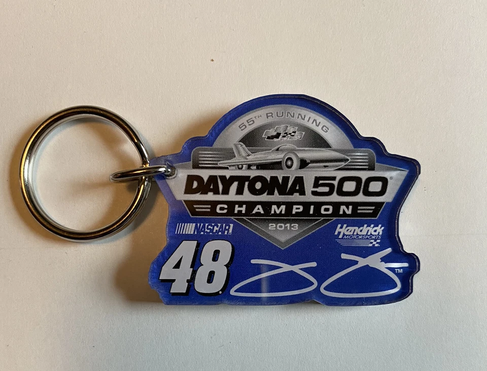 Jimmie Johnson 2013 Daytona 500 Champion acrylic key ring with mirror back - Image 1 of 4