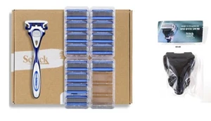Schick Hydro5 Base 1 Razor Handle and 14 Cartridges + Travel Cover - Picture 1 of 1