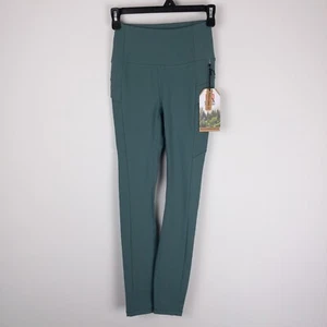 Avalanche Leggings Womens XS Green High Waisted Stretch Fleece LinedNew - Picture 1 of 11