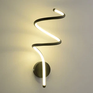 Modern Curved Line Wall Light LED Bedroom Sconce Lighting Reading Lamp Fixtures - Picture 1 of 24