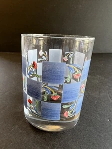 Lenox Poppies On Blue 12 Oz Double Old Fashioned Glass 6427569 - Picture 1 of 1