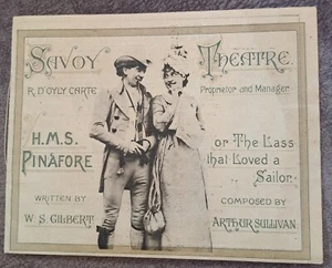 1887 D`Oyly Carte Savoy Theatre programme Gilbert & Sullivan H. M. S. Pinafore - Picture 1 of 5
