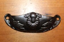 Antique Victorian Cast Iron Detailed Bin Apothecary Cupboard Drawer Pull L-63