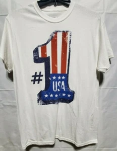 White,RED,BLUE T-Shirt U.S.A #1 - Picture 1 of 3