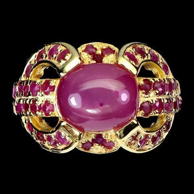 Anillo de plata de ley 925 rubí ovalado 11x9 mm piedras preciosas naturales joyería tamaño 7 Foto 1 de 4