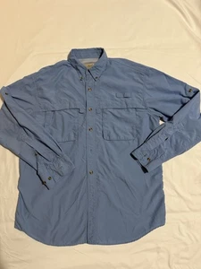 L.L. Bean Shirt Mens M Outdoors Nylon Button Up Vented Long Sleeve Hike Fishing - Picture 1 of 8