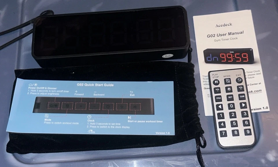 Fitness Timer Uhr Digital Workouts Wiederaufladbar, Magnetisch mit Fernbedienung ACEDECK G02 - Bild 1 von 1