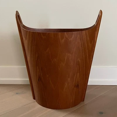 Vtg Mid Century Modern Einar Barnes Teak Wood Waste Basket P. S. Heggen Norway - Image 1 of 4