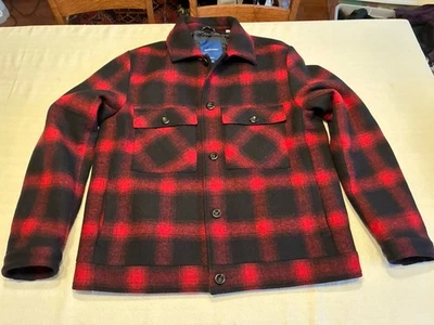 Jack & Jones originals men's 2XL short winter coat Wool jacket checked - Image 1 of 4