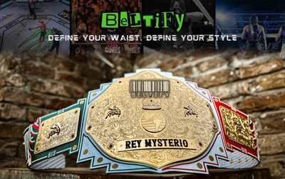 Rey Mysterio Signature Series Wrestling Championship Replica Title Belt Adult - Image 1 of 4