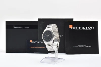 【CASI COMO NUEVO】Reloj para hombres Hamilton Jazzmaster automático H395150 esfera negra JAPÓN Foto 1 de 4