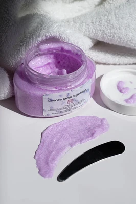 Lavender Sugar Scrub Souffle - 5.5 oz Jar with Organic Sweet Almond Oil - Image 1 of 4
