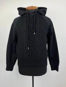 Neil Barrett Hybrid Hoodie With Jersey Sleeves and Hood – Black – Size M - Picture 1 of 10