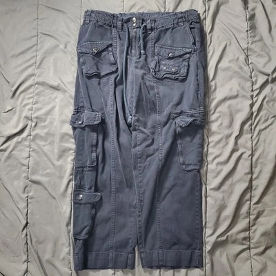 Pantalones cargo Free People Tahiti para mujer medianos azul marino con cordón utilitario Foto 1 de 4