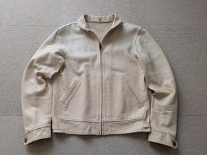 Chaqueta de cuero cosaco Wearhouse para hombre L blanca cuero de vaca japonesa usada RRL usada - Imagen 1 de 9