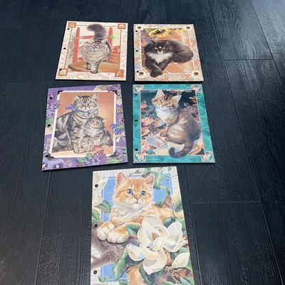 Vtg 90s Vivian Boswell Sophisticats Kitten Cat School Folder Mead Portfolio Lot - Image 1 of 4