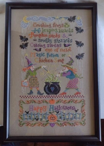 Happy Halloween Zaubertrank Kreuzstich professionell gerahmt ~ 17,5" x 12" - Bild 1 von 13