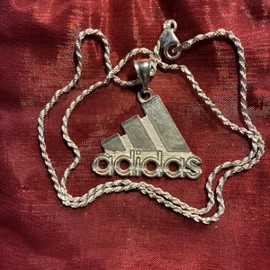 Vintage 925 silver Adidas pendant with chain - Picture 1 of 4