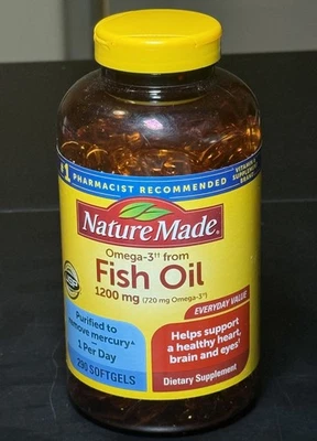 Nature Made Fish Oil 1200 mg 720 mg Omega-3 290 Softgels FRESH EXP 05/2028 NEW! - Image 1 of 4