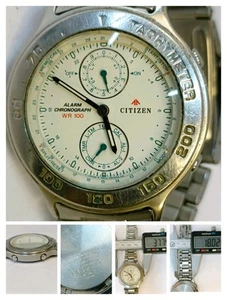 NOT WORKING REPAIR PARTS PURPOSE VINTAGE CITIZEN CHRONOGRAPH QUARTZ JAPAN - Picture 1 of 12