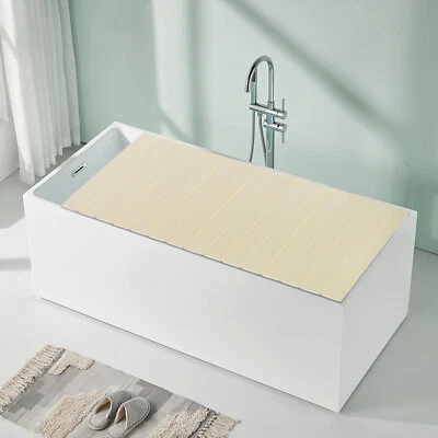 Tapa de bañera plegable cubierta de baño bañera tablero a prueba de polvo 62,99*31,5*0,26 pulgadas, amarillo Foto 1 de 4