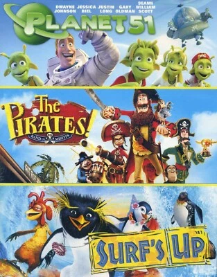 3 PG family animated comedy movies, new DVDs, Planet51, Pirates, Surf's Up - Image 1 of 3