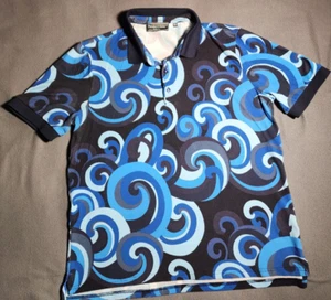 Paisley & Gray Polo Shirt Mens XL Slim Fit Blue Black Swirl Art Colorful Preppy - Picture 1 of 16