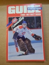 1985 86 Montreal Canadiens Media Guide Book Patrick Roy Rookie Robinson Chelios