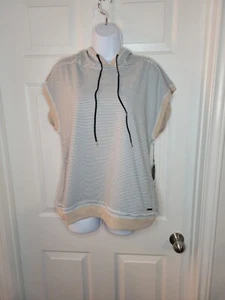 NWT Zobha Nigel Short Sleeve Stripe Jersey Hoodie size MEDIUM NEW - Picture 1 of 7
