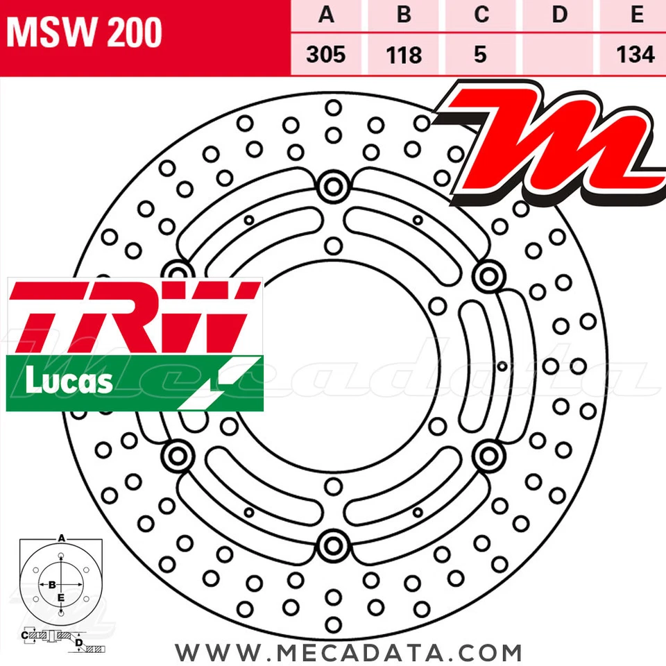 Trw Lucas 694-200 Brake DISC Msw200 Floating