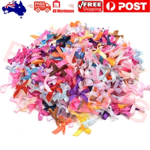 500Pcs Assorted Mini Satin Ribbon Bows Sewing Craft Embellishment Wedding Decor - Picture 1 of 6