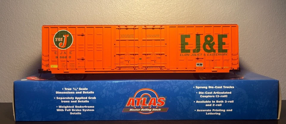 Atlas O #3001646 Elgin Joliet &Eastern Berwick 60' Hy-Cube Boxcar Custom Run NIB - Image 1 of 4