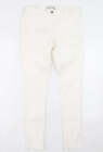 georeg Womens White Cotton Skinny Jeans Size 14 L30 in Regular Button - Size 14-