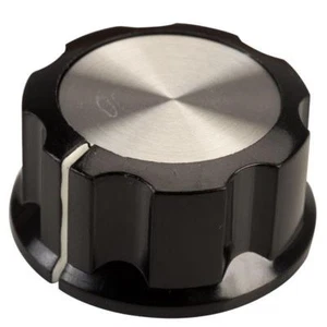 5 x SCI RN-99C(Ø6.4mm)Control Knob-Black/SilverCap-WhiteLine-6.4mm Shaft 33mm - Imagen 1 de 1