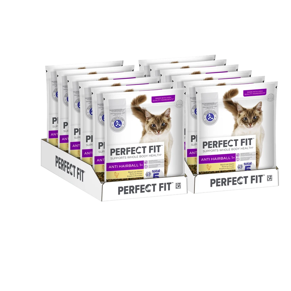 12x750g Perfect Fit Katzenfutter Trockenfutter Anti-Hairball mit Huhn - Bild 1 von 1
