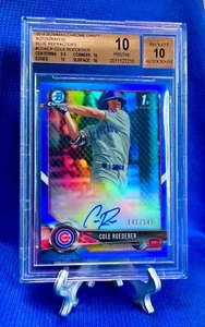 2018 Bowman Draft Chrome 1st Blue Refractor Cole Roederer #/145 Beckett 10 10A - Picture 1 of 3