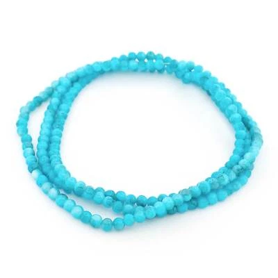  Vintageparts marmorierte Glasperlen in blau-schwarz 4,5mm 1 Strang ca.200 Stück - Bild 1 von 4