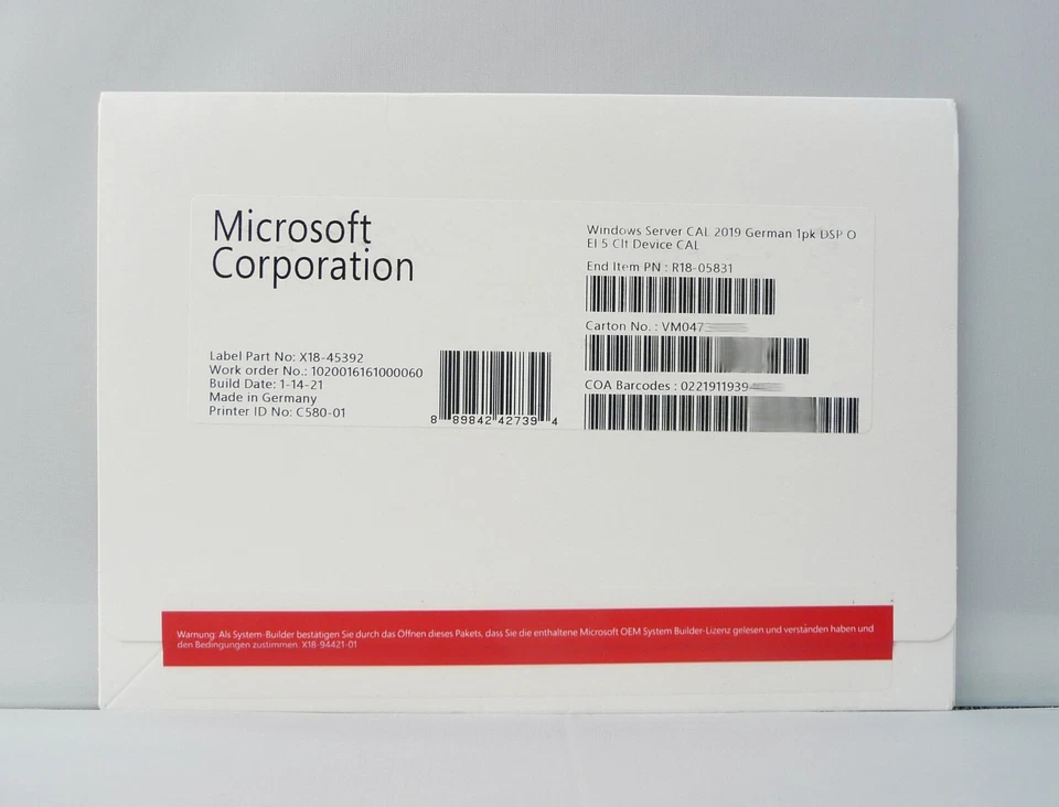 5 Device / Geräte CAL für Microsoft Windows Server 2019 Standard - Bild 1 von 1