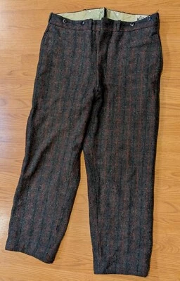 Pantalones de caza Woolrich vintage para hombre gris rojo a cuadros - 34? (29" entrepierna) Foto 1 de 3