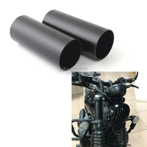 2Pcs Black Motorcycle Front Fork Cover  Dust Guard For Triumph Bobber T100 T120 - Picture 1 of 12